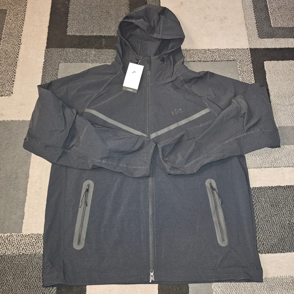 Nike Tech Woven Windrunner Jacket Mens L-Tall Black New